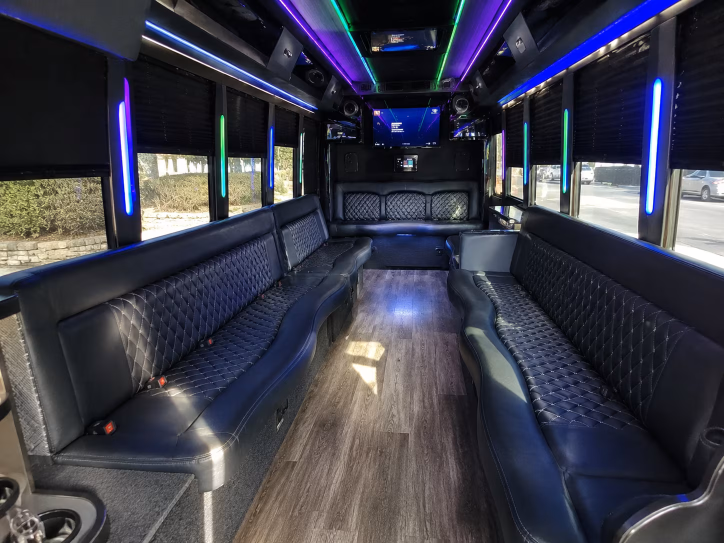 haverhill 15 passenger party bus interior
