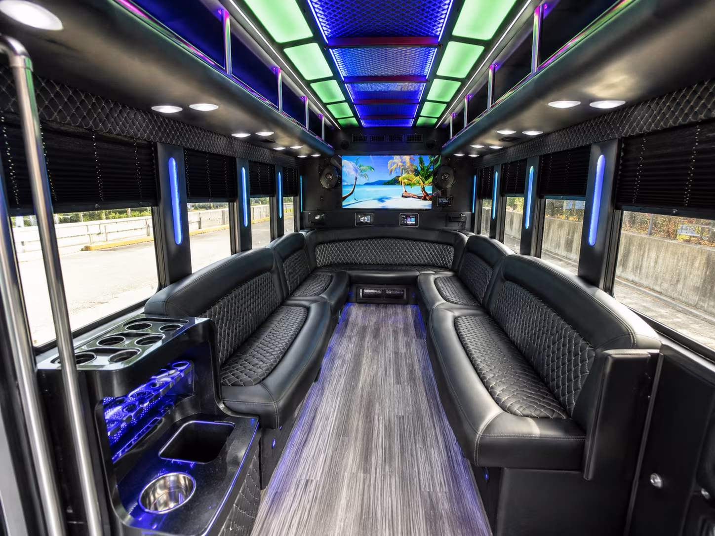 haverhill 18 passenger party bus inside
