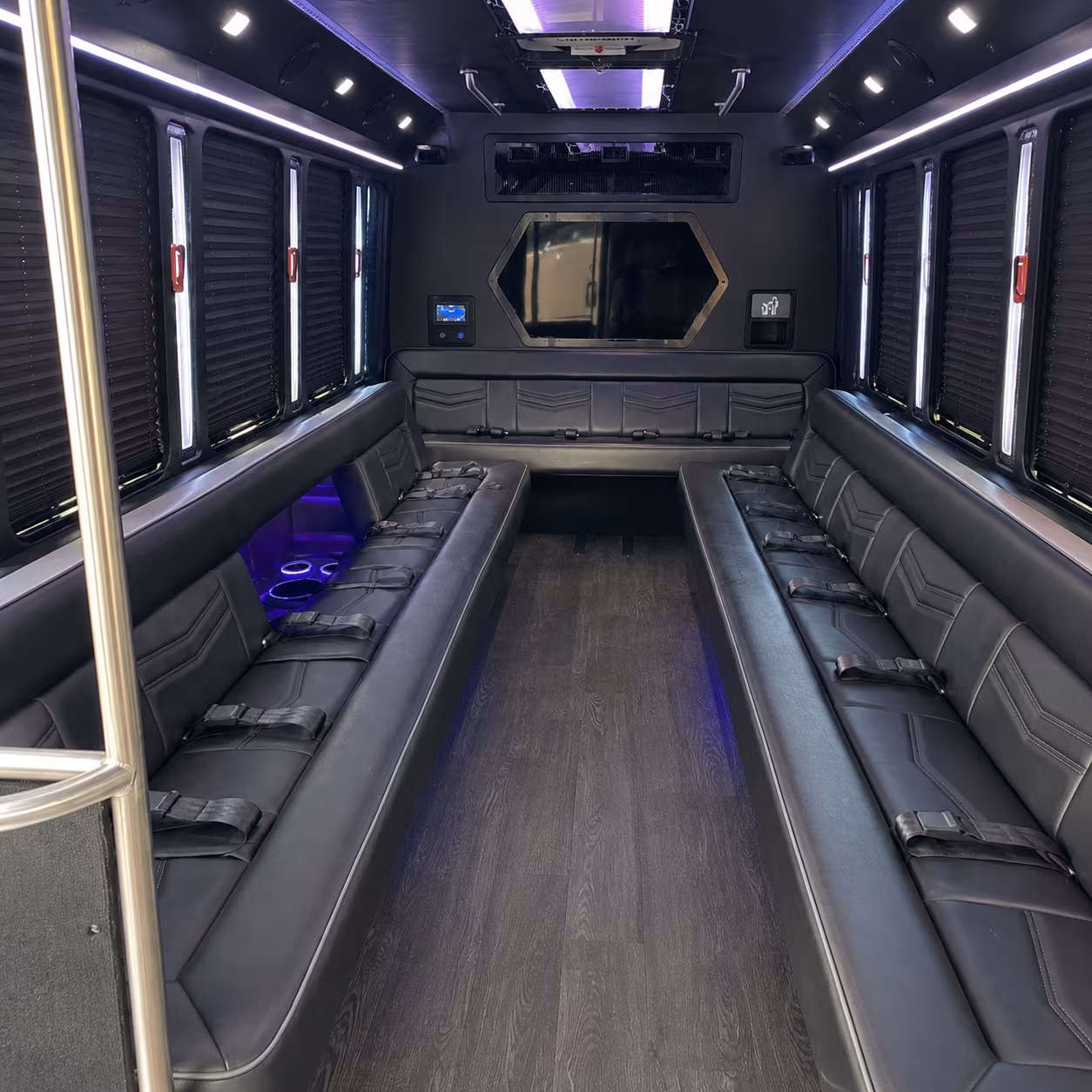 haverhill 18 passenger party bus interior