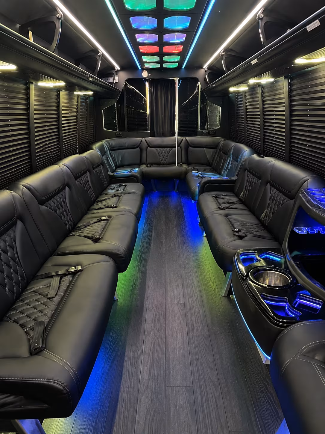 haverhill 20 passenger party bus interior
