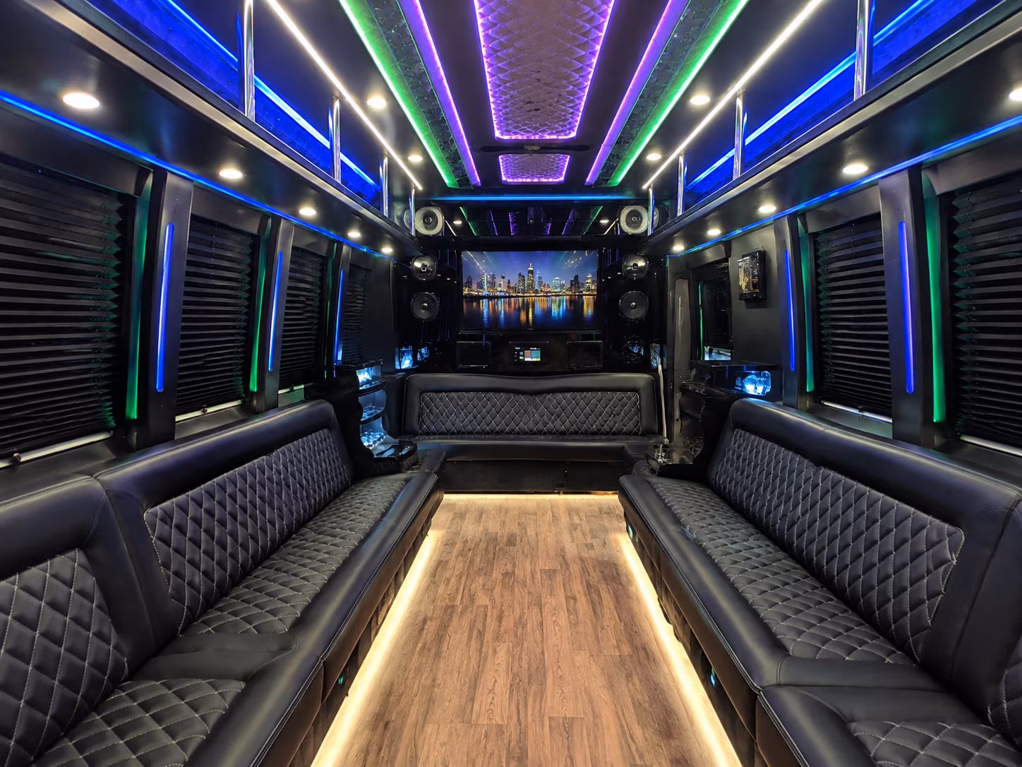 haverhill 25 passenger party bus interior