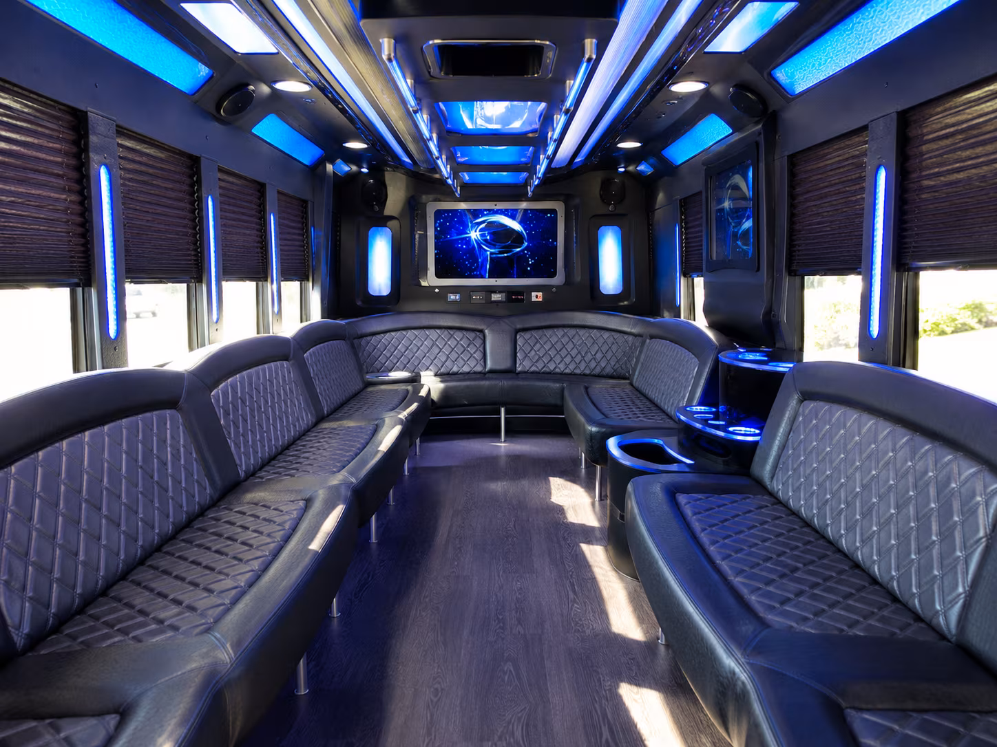 haverhill 28 passenger party bus inside