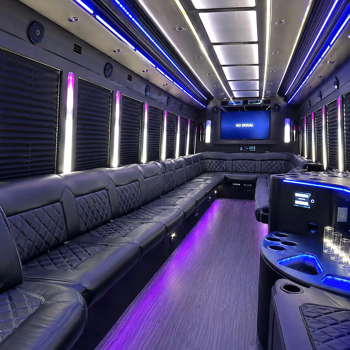 haverhill 30 passenger party bus inside