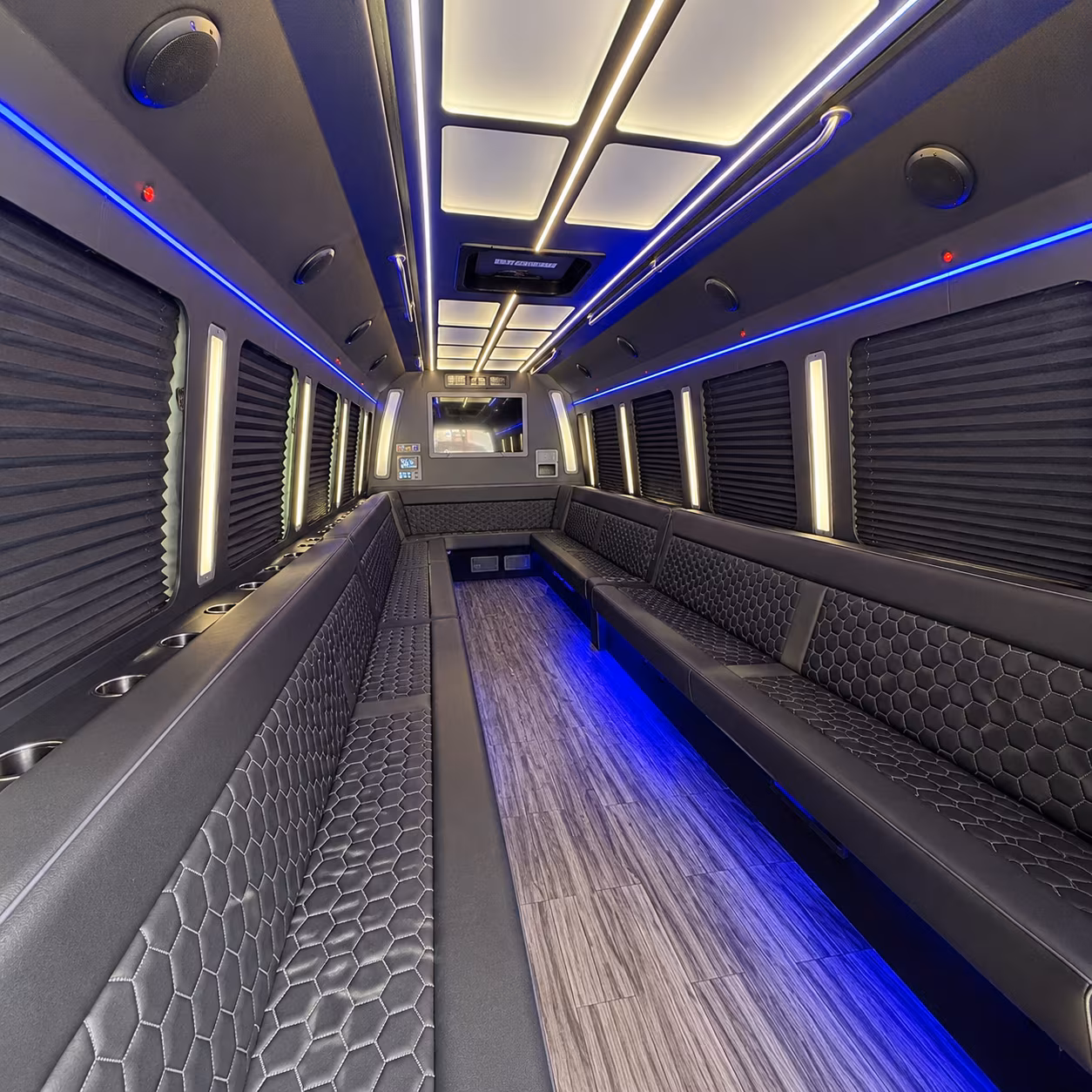 haverhill 30 passenger party bus interior