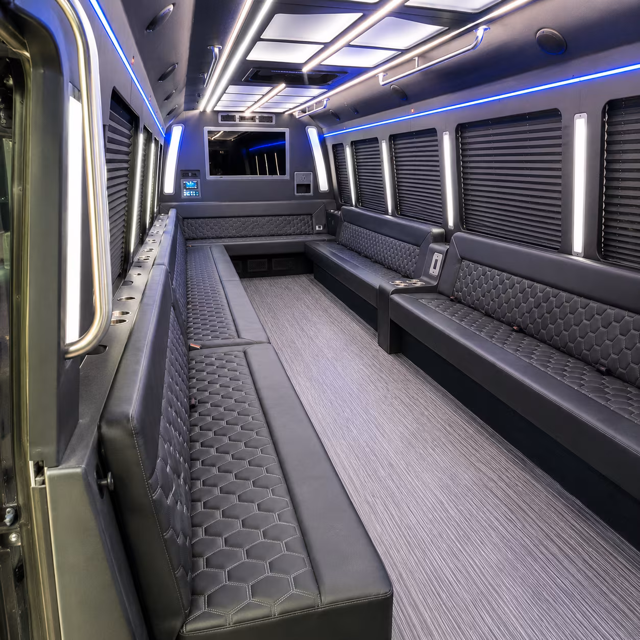 haverhill 40 passenger party bus interior